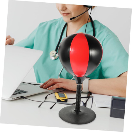 Jucarie Interactiva, Cyrax, Model Sfera de Box cu Suport de Masa, Inaltime Reglabila, +3 Ani, 10.5 x 20 x 23.5 cm, Rosu/ Negru