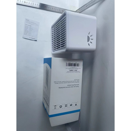 Mini Incalzitor pentru Birou,  Incalzire si Racire, 1000-1200W, cu Lumini, cu Maner, Lungime Cablu 1.5 m, 3 Trepte de Temperatura, 15.3x13.8x22.5 cm, Alb