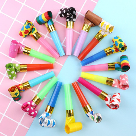 Set 6 Suflatori, Cyrax, pentru Petrecere, Tematica Aniversare, 8 cm, Multicolore cu Imprimeu