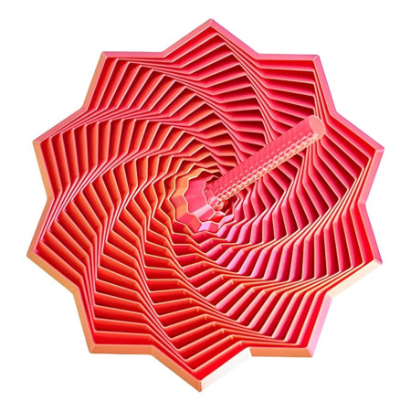 Jucarie Decompresie, Cyrax, Model Stea 3D, DuoChrome, Maner Spirala, Turn Magic Geometric, Multiple Forme, Anti-stress, 8.6 cm, Roz/Auriu