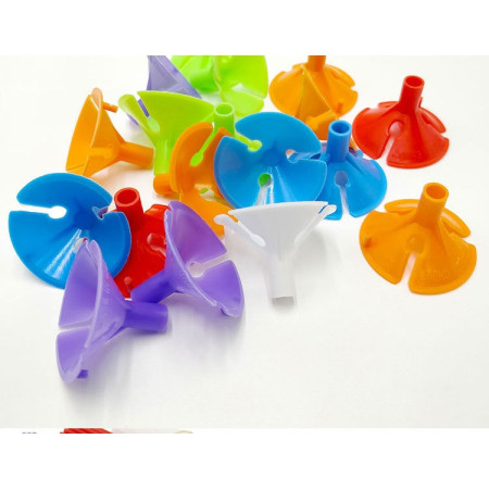 Set 100 Bete cu Rozete pentru Baloane, Cyrax, Suporturi de plastic, Usor de instalat, Reutilizabil, Pentru aniversare, Nunta, Ziua de Nastere, Decorar, 40 cm,  Multicolore