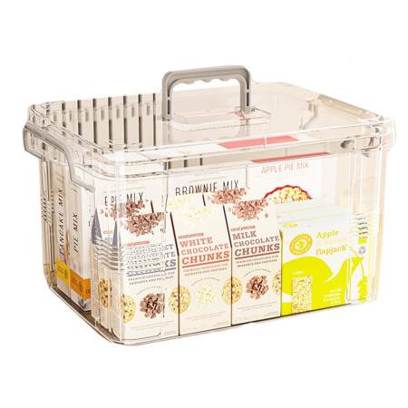 Cutie De Depozitare,  Tip Valiza, pentru Alimente, Jucarii, Accesorii, Transparenta, Marime S, 24x17x13.5 cm