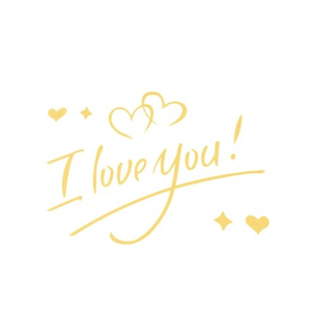 Autocolant I love You, Cyrax, Tematica Iubire, 21x29 cm, Auriu