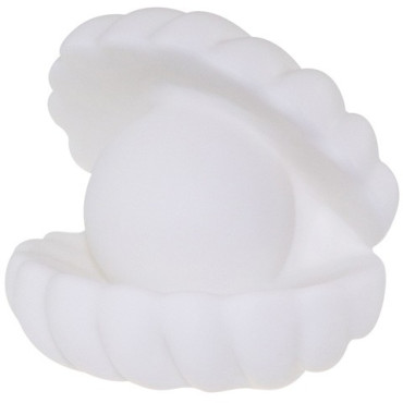 Lampa de Veghe,  Model Scoica cu Perla, Lumina Calda, 6x5 cm, Led, Baterii Incluse 3 x LR44, Alb