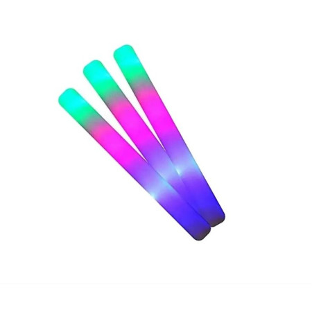 Bagheta cu Led, Cyrax, din Burete, cu Baterii, Lumina Multicolora, 48 x 4 cm, Alb