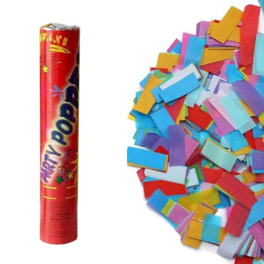 Tub de Confetii, Cyrax, Party Pooper, 40x5 cm, Confetii Asortate din Hartie, Multicolor