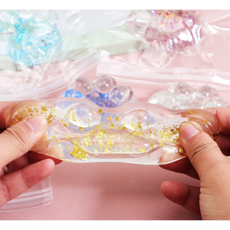 Jucarie Antistres Squishy, Cyrax, Labuta de Pisica Pufoasa, cu Revenire Lenta, 7 x 6.5 cm, Model 270532, Multicolor