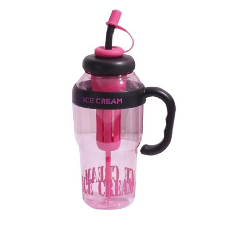 Sticla de Apa, Cyrax, Termica, Mentinere 6 Ore, 1400 mL, cu Pai si Capac, PP si Silicon, cu Maner Negru, 25.5x7.5 cm, Roz