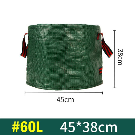 Sac de Colectare a Frunzelor,  Cos Sac pentru Gradina, Sac de Depozitare a Frunzelor, 45 x 38 cm, 60 l, Verde