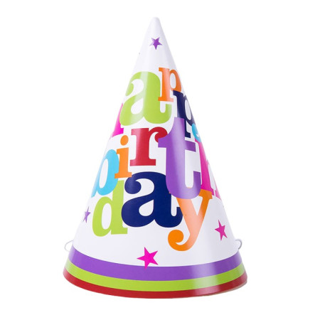 Set 6 Coifuri Happy Birthday, Cyrax, pentru Petrecere, Tematica Aniversare, 19x15 cm, Multicolor