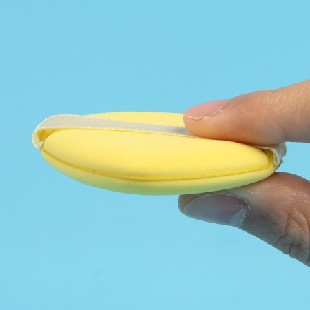 Burete de Machiaj Triunghi Cyrax, Reutilizabili, Utilizare Umeda sau Uscata, 5.5 x 5.5 x 0.9 cm, Powder Puff, Galben