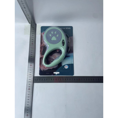 Lesa Automata Retractabila,  pentru Caini, 5 m, 20 kg, ABS, Verde/Bleu, 8x12x4 cm