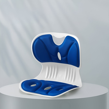 Suport pentru Scaun, Cyrax, pentru Corectarea Posturii, Portabil, Ergonomic, Ameliorare Durere, Respirabil, 32x29x28 cm, Marime S, Albastru