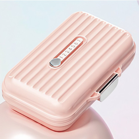 Cutie Medicamente,  Roz, 7 Compartimente, Portabila si Compacta, 11x7.2x3.5 cm, Ideala pentru Uzul Cotidian