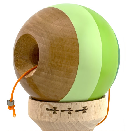 Kendama X Originala, Profesionala, Cyrax, Big Cups V2, Super Sticky Legendary Cupe Mari, Rulment Metalic cu Ata 55 cm, Verde Mix