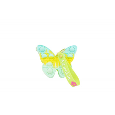 Jucarie antistres din silicon, Cyrax, Pop It Now and Flip It, Portofel fluturas, Bleu/Galben