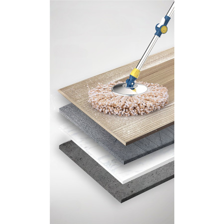 Set Galeata si Mop Rotativ 360°,  Cu Dubla Actiune Centrifuga, Pentru Uz Casnic, Maner din Otel Inoxidabil Telescopic, 2 Capte din Bumbac, 46x27x29 cm, Roz