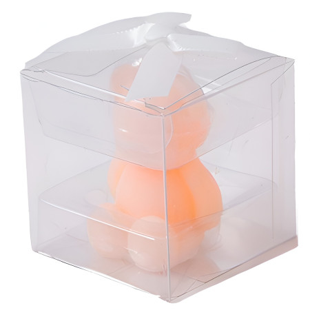 Lumanare Parfumata,  Model Ursulet, Portocalie, Aroma de Piersica, 5.5x3.6x4 cm