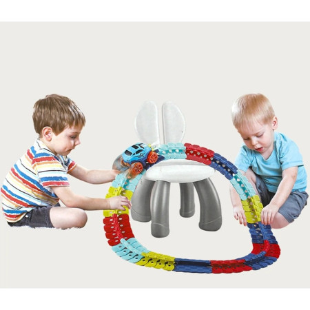 Jucarie de Constructie RollerCoaster, Cyrax, 138 de Piese, 41.5x31x7 cm, cu Masini, Multicolor