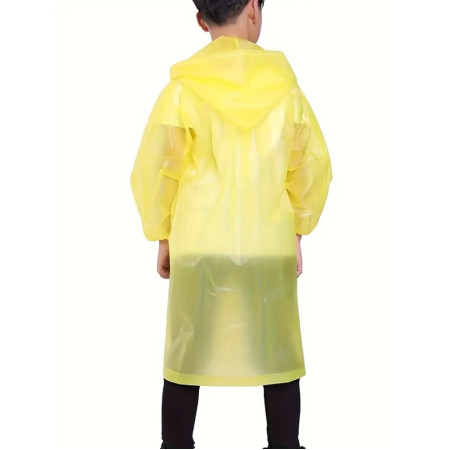 Pelerina de Ploaie,  pentru Copii 100-145 cm, din EVA, Impermeabila, Inchidere cu Capse, Galben