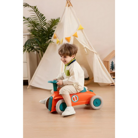 Masinuta Ride-On Cyrax, cu Sistem Anti-Rasturnare, Claxon pe Volan, 1-6 Ani, 60 x 28 x 34 cm, Rosu-Albastru
