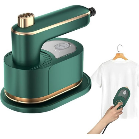 Mini Fier de Calcat,  Pliabil si Portabil, Calcare Verticala/Orizonala, cu Abur, 50 ml, 40W, 10.5 x 12 cm, Verde