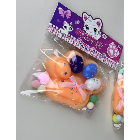 Jucarie Antistres Squishy, Cyrax, cu Revenire Lenta, Squeeze Toys, Model Cat Paw, 12.5x10.5 cm, 220g, +3 Ani, din TPR, Model 8, Multicolor