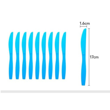 Cyrax Set 10 cutite de unica folosinta 17 x 1.6 cm, albastru