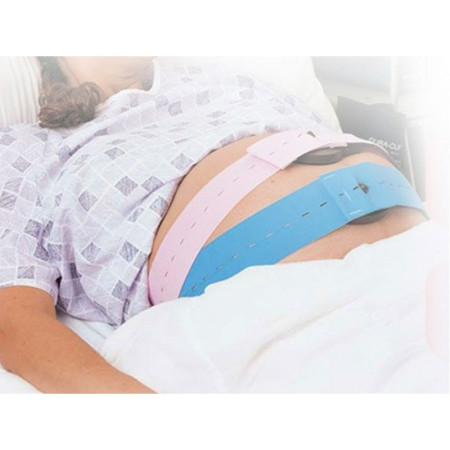 Set 2 Centuri de Monitorizare a Ritmului Cardiac Fetal,  Material Moale si Elastic, 6 x 130 cm, Albastru