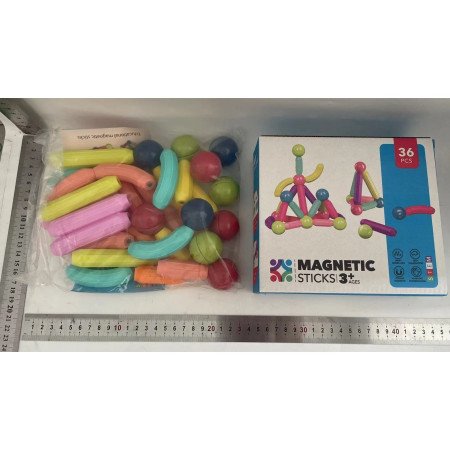 Set 36 de Piese Magnetice de Constructie, Cyrax, Puzzle, Forme, 3 Ani, ABS, Magnet, 18x6x16 cm, Multicolor