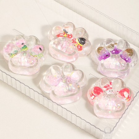 Jucarie Antistres Squishy, Cyrax, Labuta de Pisica Pufoasa, cu Revenire Lenta, 7 x 6.5 cm, Model Ciuperca, Multicolor