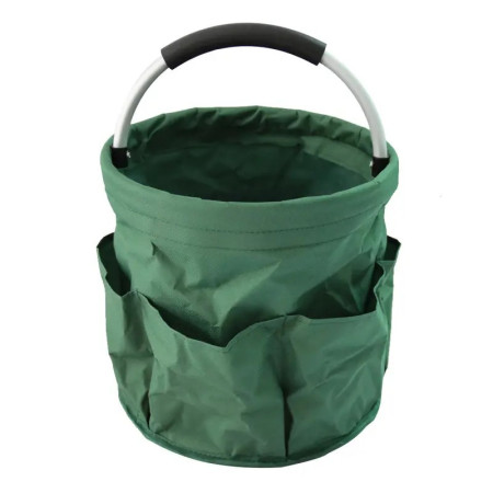 Geanta Cos pentru Scule de 17L,  Buzunare Exterioare, Cos de Picnic Portabil, Cos pentru Plaja, Cos pentru Curatenie, din Material Oxford 600 D, 28 x 28 x 28 cm, Verde