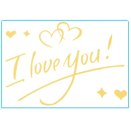 Autocolant I love You, Cyrax, Tematica Iubire, 21x29 cm, Auriu