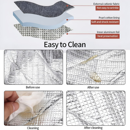 Geanta Termoizolanta Tip Bento Bag Cyrax, Camping Cooler, Aluminiu, 22.5x13x25,5 cm, 3.3 L, Visiniu