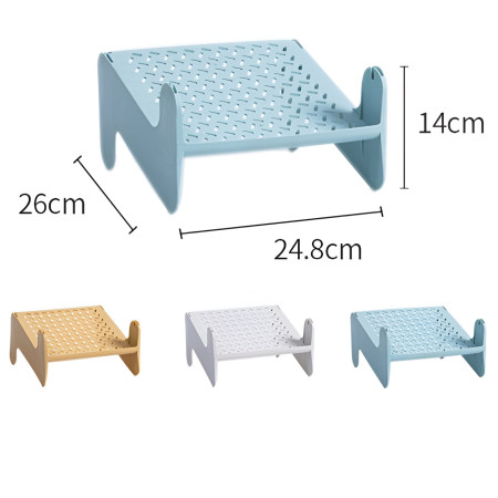 Suport pentru Pantofi,  cu Doua Straturi, Organizator, Antiderapant și Durabil, 26x24.8x16 cm, Albastru
