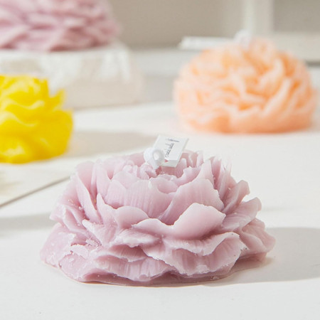 Lumanare Parfumata,  Model Trandafir, Ardere 10h, 70 g, 7.5 x 3.5 cm, Parfum de Lavanda, Lila