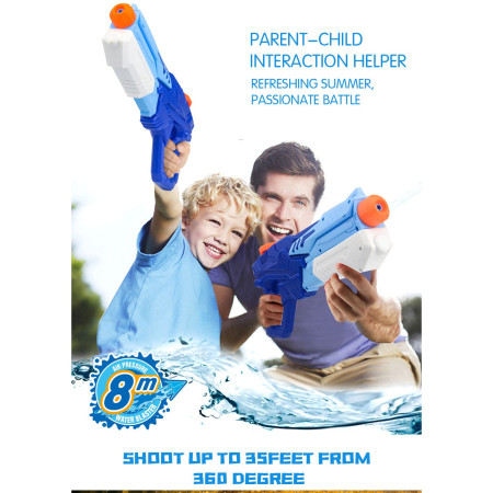 Pistol cu Apa pentru Copii, Rezervor, Pentru Piscina/Plaja, Cyrax, 6ani+,  Albastru, 600ML