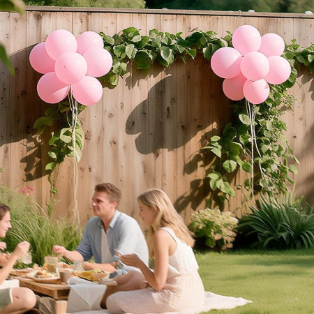 Set 12 Baloane, Cyrax, din Latex Standard, 25 cm, Roz Deschis