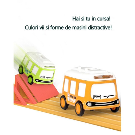 Set jucarie pentru copii, Cyrax, masina-ceas verde si portocalie