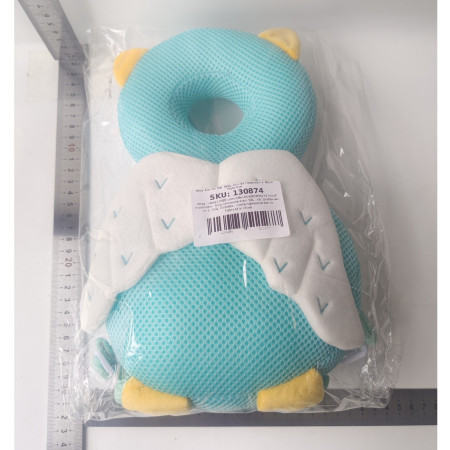 Perna tip Rucsac pentru Protectia Capului,  Tetiera tip Bufnita, Design tip Plasa, pentru Bebelusi, 33x6x19 cm, 180 g, Albastru