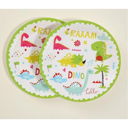 Set 10 Farfurii Petrecere, Cyrax, Colectia Dino Park, 17 cm Diametru, din Carton, Multicolor