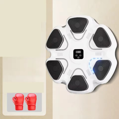 Aparat Box Cu Muzica, Montabil pe Perete, Cyrax, Alb, Difuzor, Bluetooth, Iluminare LED, 38 x 27 x 32 cm, Manusi Incluse