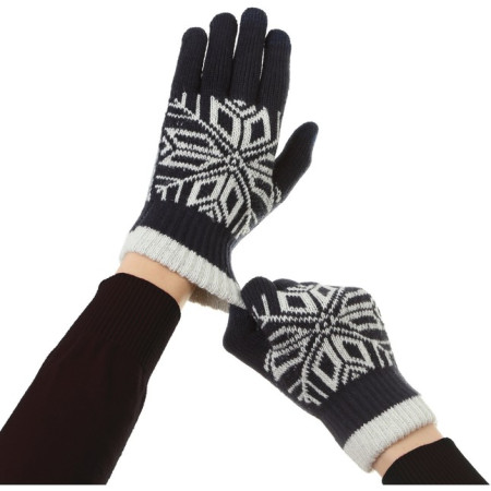 Manusi de Barbat,  Model Fulg, Functie Touchscreen (ecran tactil), Material Acril Tricotat, Manseta Elastica, Interior Catifelat, Marime Universala, Albastru Marin