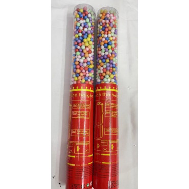 Tun de Confetti, 30 cm. Cyrax, Model Bilute, Confetti din Polistiren, Ambalaj de Plastic, Multicolor