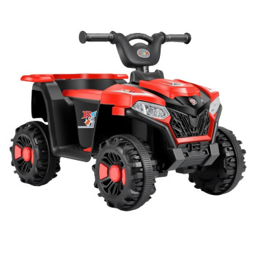 Masinuta Electrica Cyrax, pe 4 Roti, Tip ATV, cu Acumulator, Sistem Anti-Rasturnare, Sistem de Lumini si Sunet, 2-5 Ani, 70 x 43 x 48 cm, Rosu