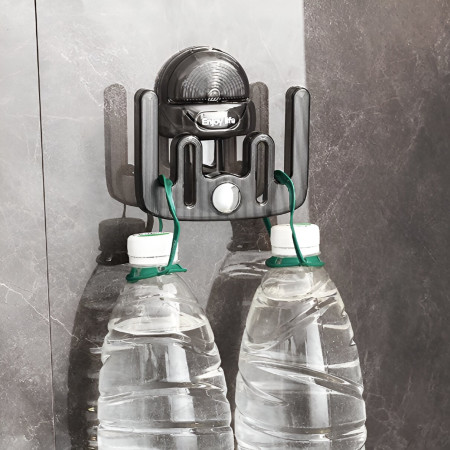 Suport pentru Incaltamintea de Casa,  fara Perforare, Montare pe Perete, Prindere Adeziva, 11.6x11x4.8cm, Gri Transparent